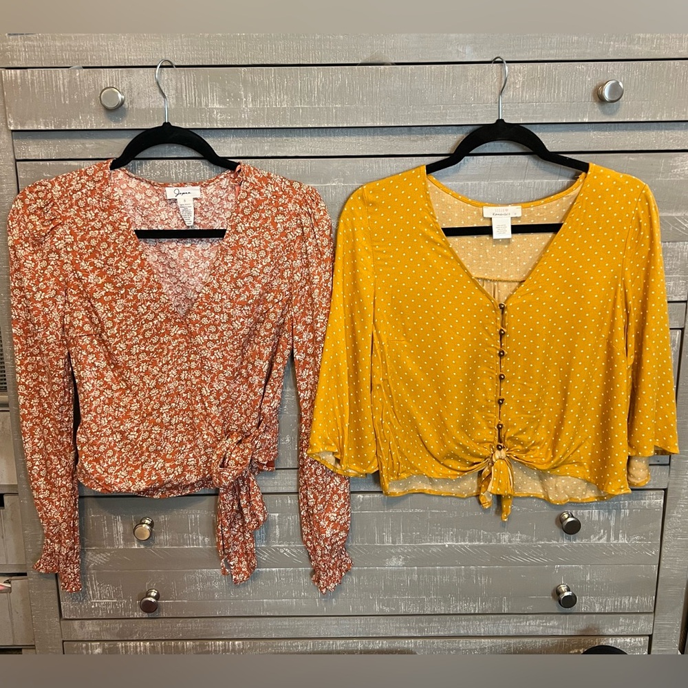 Jopra & Urban Romantics Women's Floral and Polka Dot Tops Set Size Small